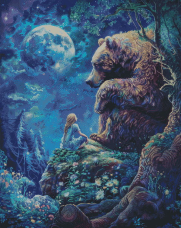 The Little Girl & the Gentle Giant by Salzkatze.ai 60x75 56 Farben